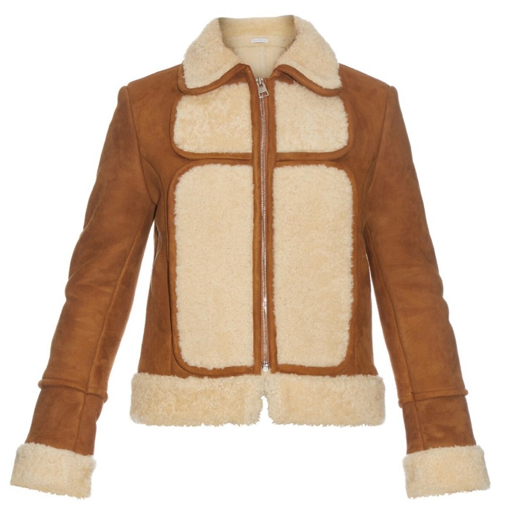 J.W Anderson PANELED AVIATOR JACKET Shearling Lambskin Leather Sheepskin $1,200